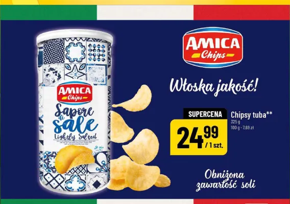 Chipsy w tubie Amica Chips Sapore di Sale promocja w POLOmarket