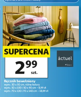 Ręcznik bawełniany Actuel 30x50 cm promocja w Auchan