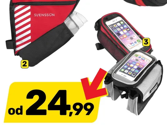 Torba rowerowa na ramę lub pod ramę z etui na smartfon promocja w Bricomarche