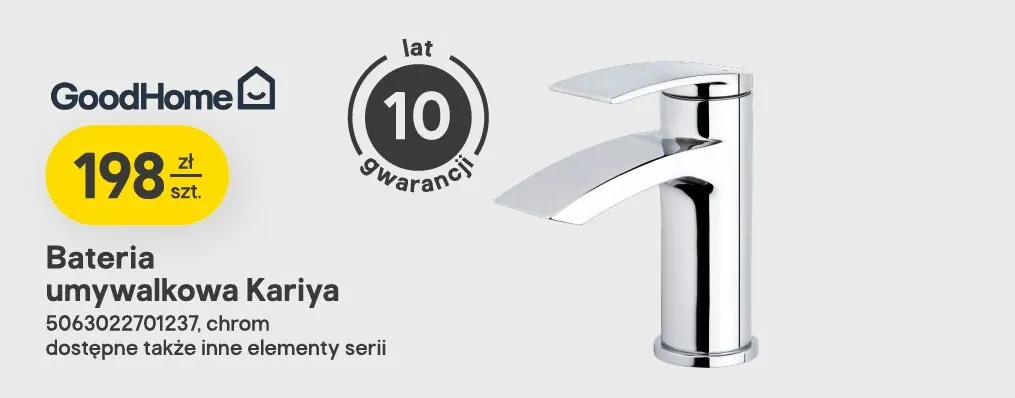 Bateria umywalkowa GoodHome Kariya chrom promocja w Castorama