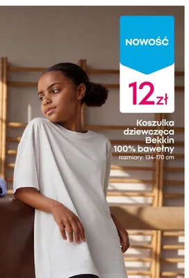 Koszulka dziewczęca Bekkin 100% bawełny promocja w Pepco