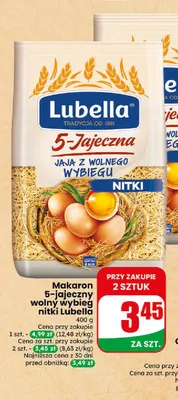 Makaron 5-jajeczny wolny wybieg nitki Lubella promocja w Dino