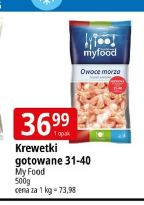 Krewetki gotowane 31-40 My Food promocja w Leclerc