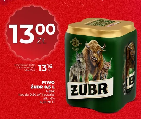 Piwo Żubr 4-pak promocja w Duży Ben