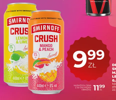 Drink Smirnoff Crush Lemon & Lime promocja w Duży Ben