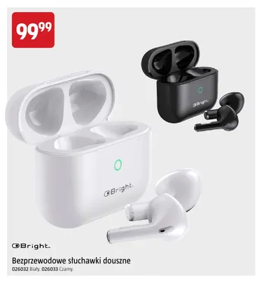 Bezprzewodowe słuchawki douszne Bright promocja w Jula
