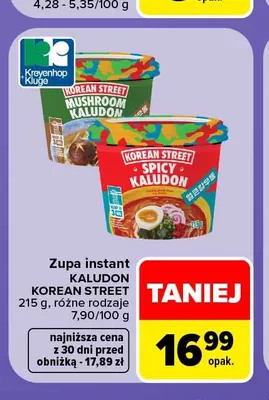 Zupa instant Spicy Kaludon Korean Street promocja w Carrefour