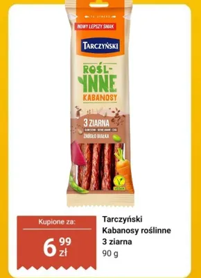 Kabanosy roślinne 3 ziarna promocja w Biedronka