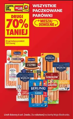 Paczkowane parówki promocja w Biedronka