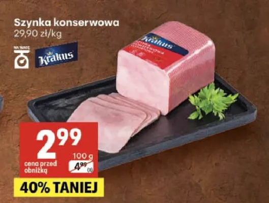 Szynka konserwowa Krakus promocja w Delikatesy Centrum