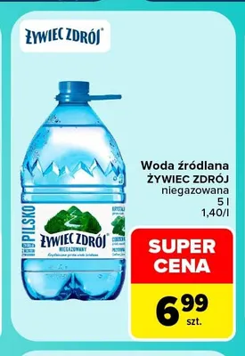 Woda źródlana niegazowana Żywiec Zdrój 5 l promocja w Carrefour