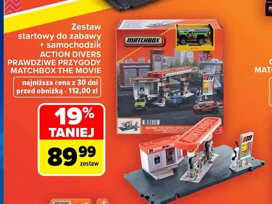 Zestaw startowy do zabawy + samochodzik Action Divers Prawdziwe Przygody Matchbox The Movie promocja w Carrefour
