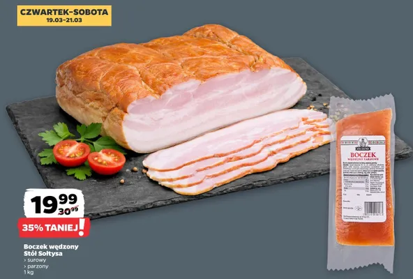 Boczek wędzony parzony promocja w Netto