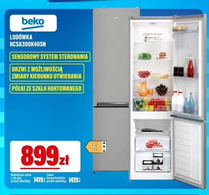 Lodówka RCSA300K40SN Beko promocja w RTV EURO AGD