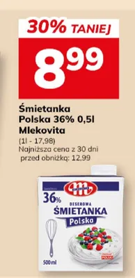 Śmietanka Polska 36% Mlekovita promocja w Hitpol