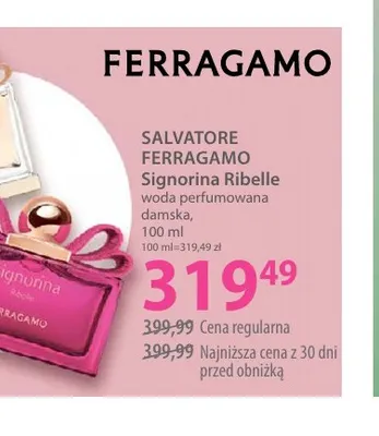 Woda perfumowana damska Salvatore Ferragamo Signorina Ribelle promocja w Hebe