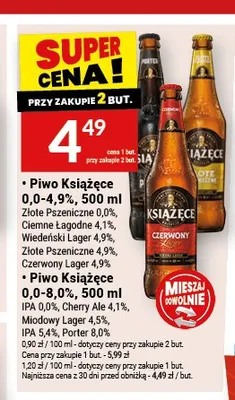 Piwo Książęce Miodowy Lager promocja w Twój Market