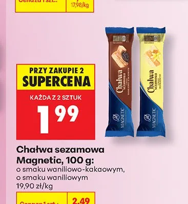 Chałwa sezamowa Magnetic o smaku waniliowym promocja w Biedronka