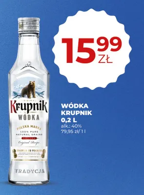 Wódka Krupnik 40% promocja w Duży Ben