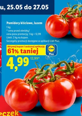 Pomidory kiściowe luzem promocja w Lidl