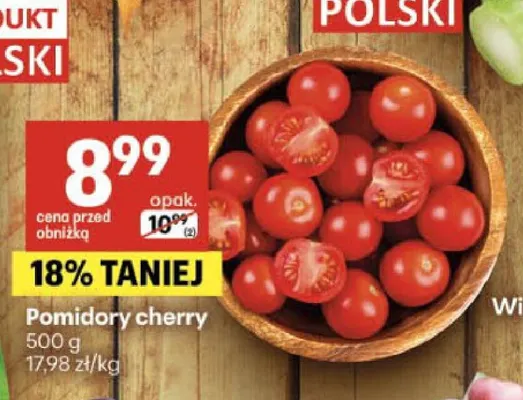 Pomidory cherry promocja w Delikatesy Centrum