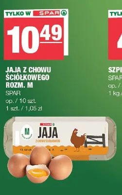 Jaja z chowu ściółkowego rozm. M SPAR promocja w SPAR