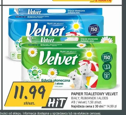 Papier toaletowy Velvet Rumianek i Aloes 8-pak promocja w Słoneczko