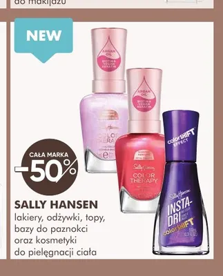 Lakiery, odżywki, topy, bazy do paznokci oraz kosmetyki do pielęgnacji ciała Sally Hansen promocja w Super-Pharm