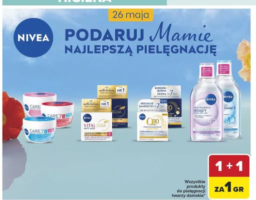 Produkty do pielęgnacji twarzy damskie Nivea promocja w Carrefour Market
