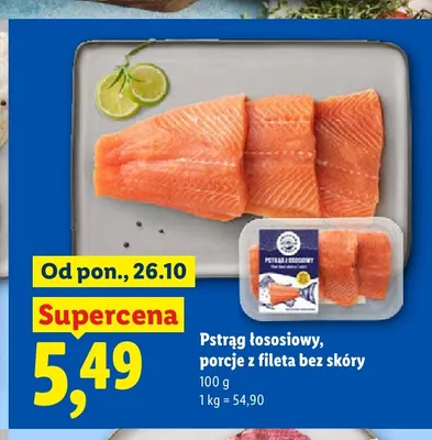 Pstrąg łososiowy porcje z fileta bez skóry promocja w Lidl