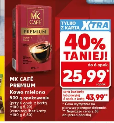 Kawa mielona MK Café Premium promocja w Kaufland