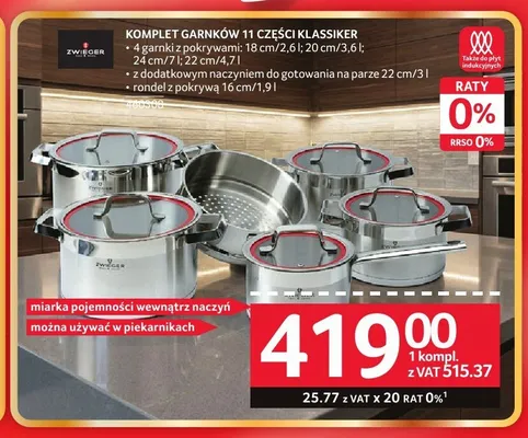 Komplet garnków 11 części Klassiker promocja w Selgros