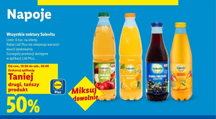 Nektar z czarnej porzeczki Solevita promocja w Lidl