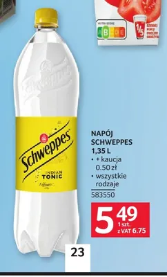 Napój gazowany Schweppes promocja w Selgros