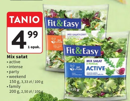 Mix sałat Fit&Easy active promocja w Intermarche