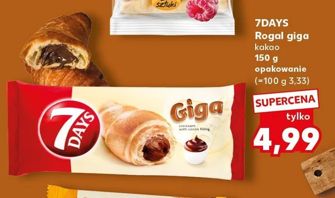 Rogal giga o smaku kakaowym 7Days promocja w Kaufland
