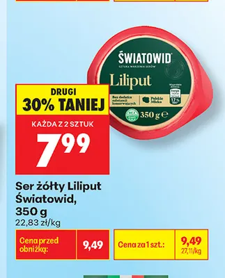 Ser żółty liliput Światowid promocja w Biedronka