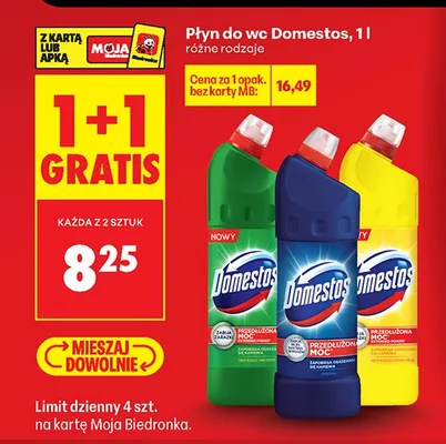 Płyn do wc Domestos różne rodzaje promocja w Biedronka
