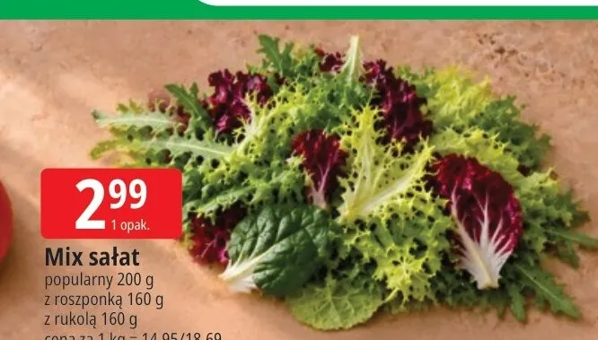 Mix sałat z roszponką promocja w Leclerc