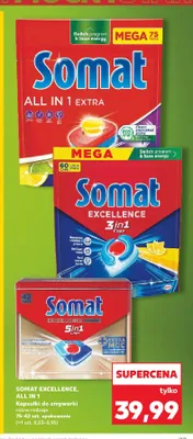 Kapsułki do zmywarki Somat Excellence Premium 5in1 Caps promocja w Kaufland