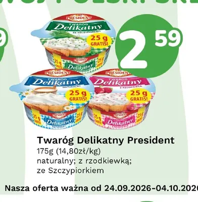 Twaróg Delikatny naturalny President promocja w Limonka