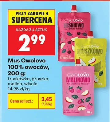 Mus truskawkowy 100% owoców promocja w Biedronka