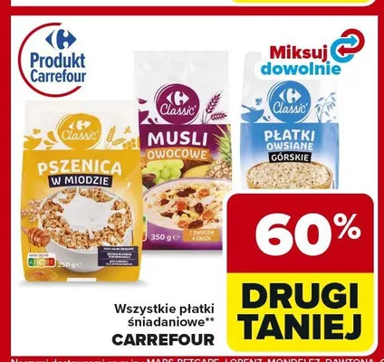 Płatki śniadaniowe CARREFOUR Płatki owsiane górskie promocja w Carrefour Market