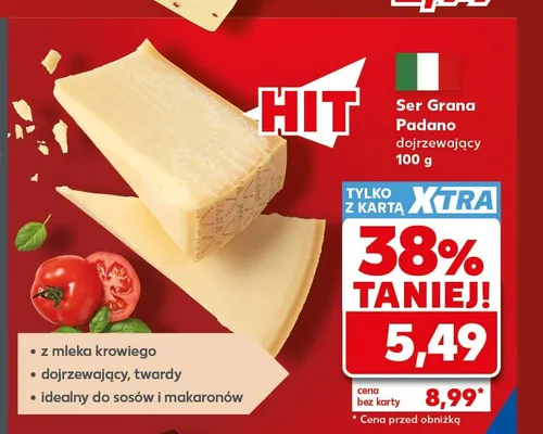 Ser Grana Padano dojrzewający promocja w Kaufland