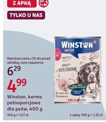 Karma pełnoporcjowa dla psów promocja w Rossmann