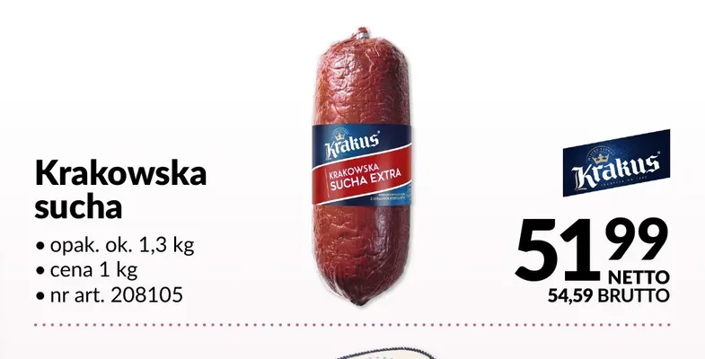 Kiełbasa krakowska sucha Krakus promocja w Makro