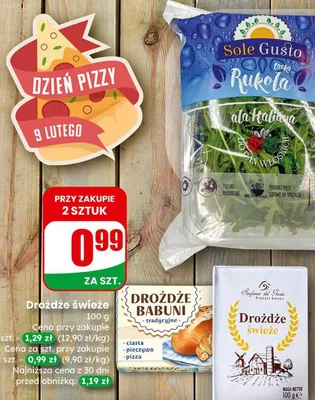 Sałata rukola, roszponka, szpinak promocja w Dino