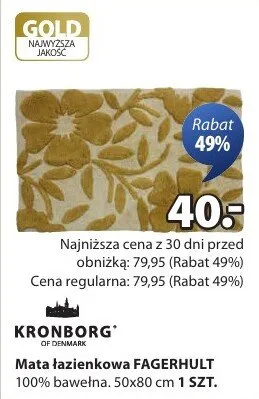 Mata łazienkowa Fagerhult promocja w Jysk