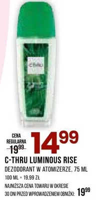 Perfumy C-Thru Luminous Rise woda toaletowa w atomazerze 75 ml promocja w Drogerie Natura