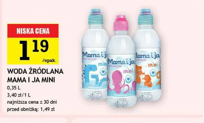 Woda źródlana niegazowana Mama i ja Mini promocja w Gram Market